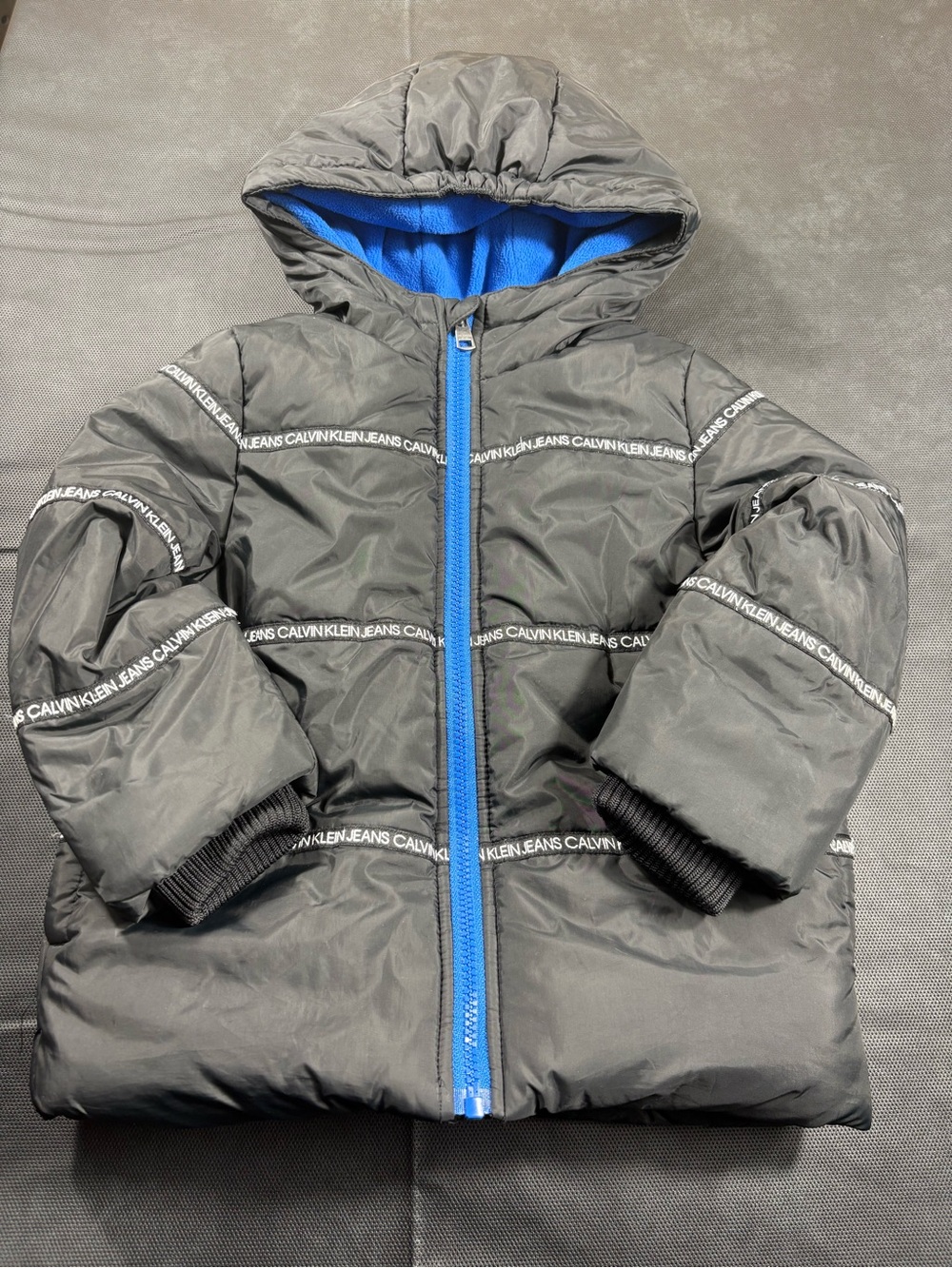 Calvin Klein Big Boys Logo-Tape Bubble Jacket SZ 4T- NWOT
